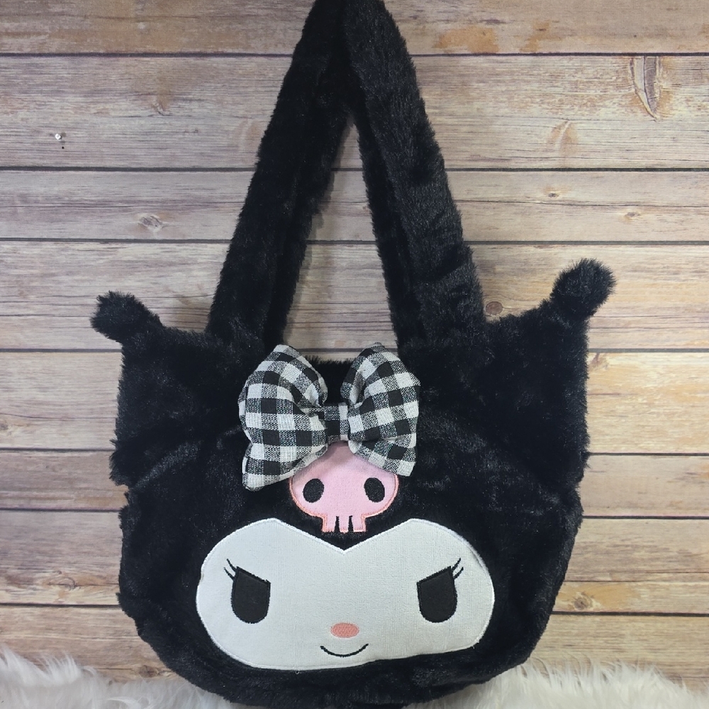 Kuromi Plush Shoulder Bag with Bow
